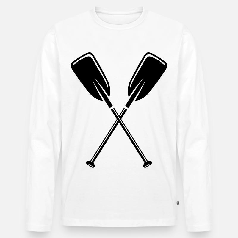 2 Paddel - Männer Premium Bio Langarmshirt - Weiß