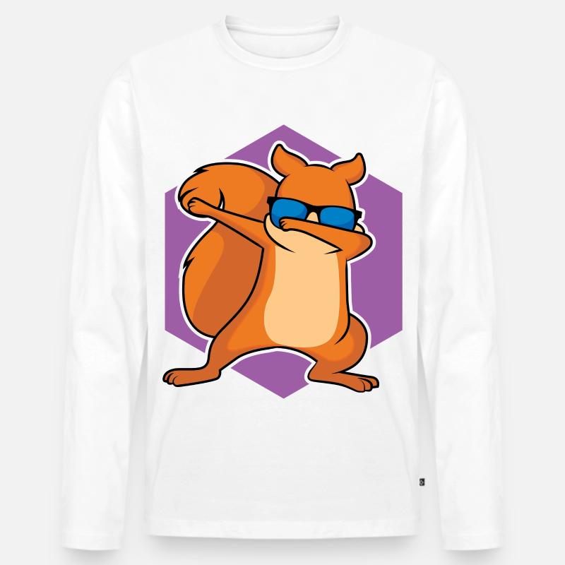 Tanzendes Eichhörnchen - Männer Premium Bio Langarmshirt - Weiß