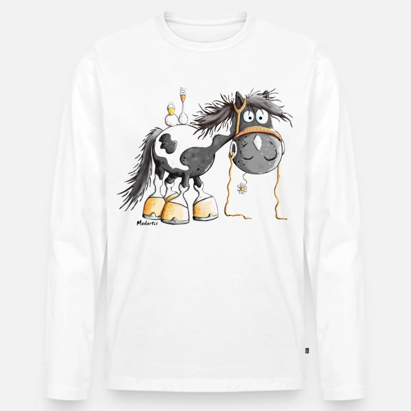 Schecki Schecke - Männer Premium Bio Langarmshirt - Weiß