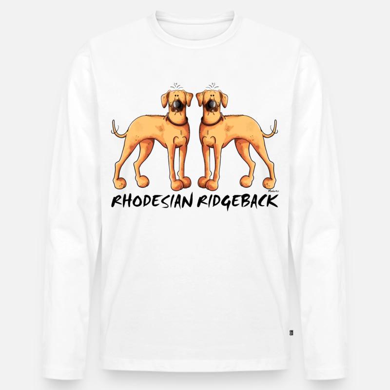 Rhodesian Ridgeback Duo - Männer Premium Bio Langarmshirt - Weiß
