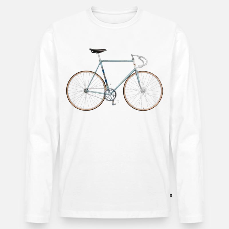 historisches Bahnrad - Männer Premium Bio Langarmshirt - Weiß
