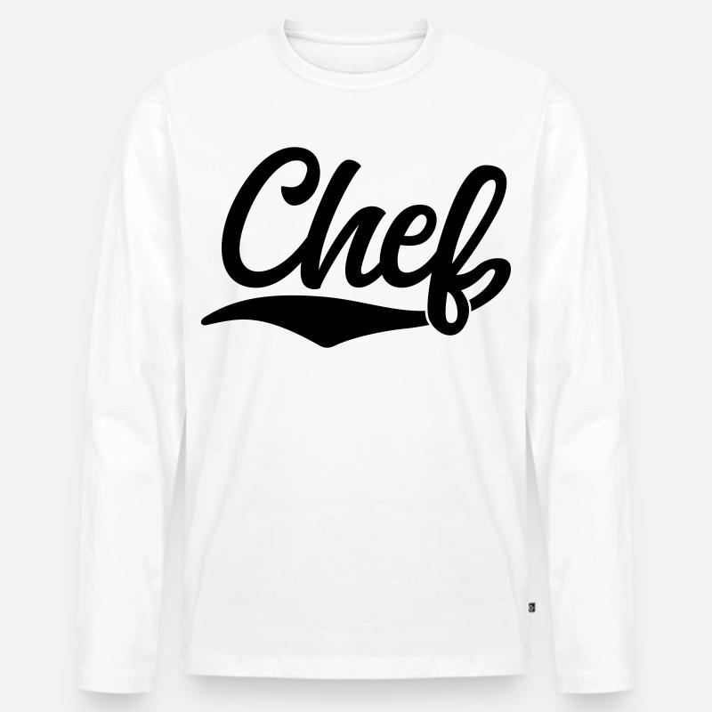 Chef - Männer Premium Bio Langarmshirt - Weiß