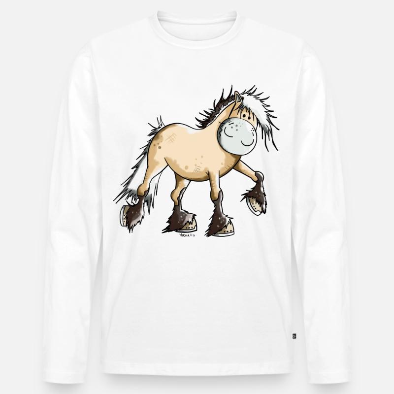 Nele der Norweger - Männer Premium Bio Langarmshirt - Weiß