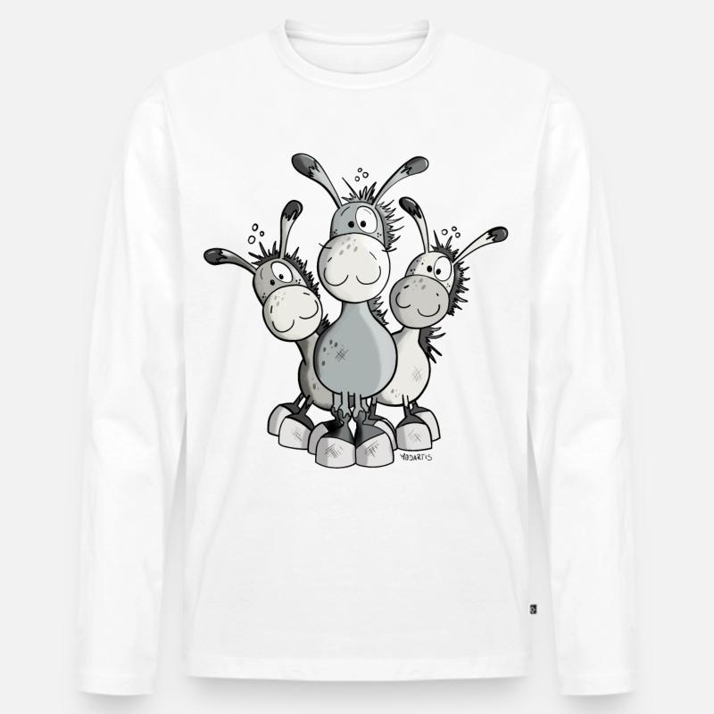 Das Esel Team - Männer Premium Bio Langarmshirt - Weiß
