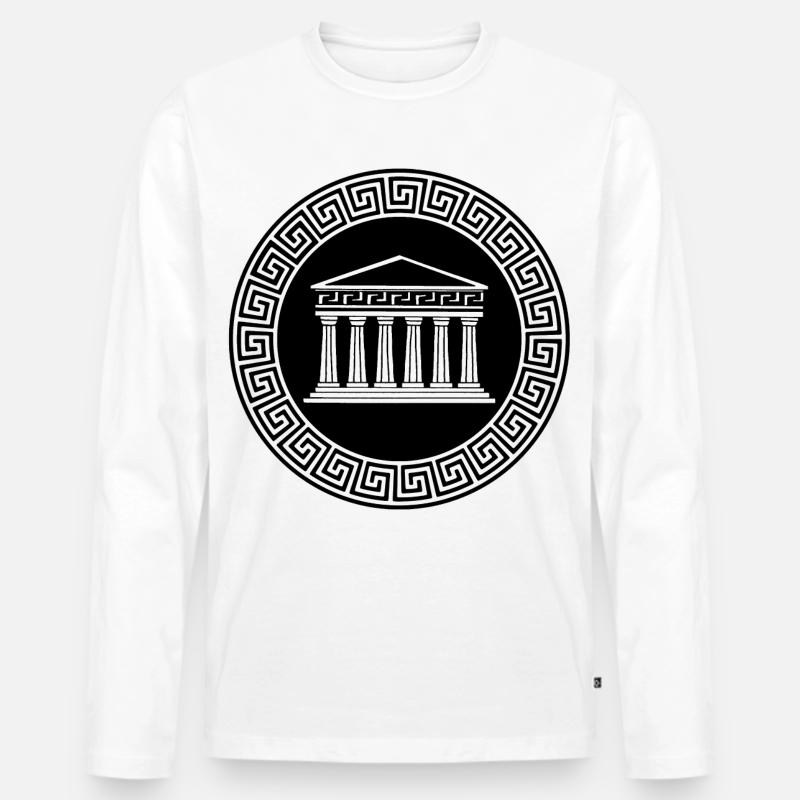 Antiker Tempel - Männer Premium Bio Langarmshirt - Weiß