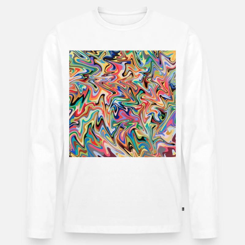 bunte Maus Pad bunte Mausmatte - Männer Premium Bio Langarmshirt - Weiß