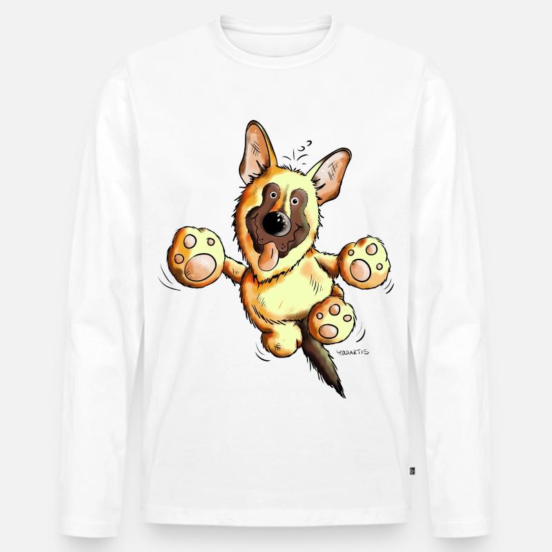 Süßer Deutscher Schäferhund - Männer Premium Bio Langarmshirt - Weiß