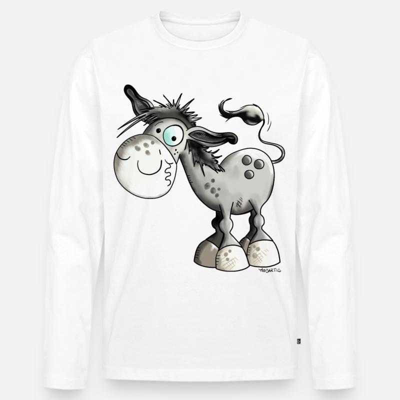 Flippiger Esel - Männer Premium Bio Langarmshirt - Weiß