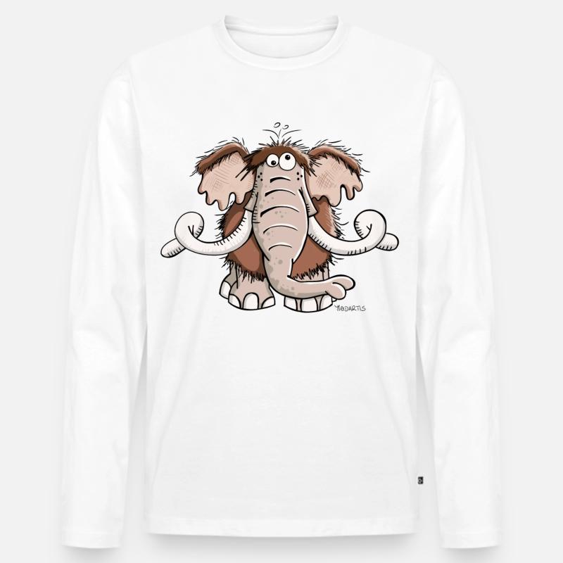 Das Mammut - Männer Premium Bio Langarmshirt - Weiß