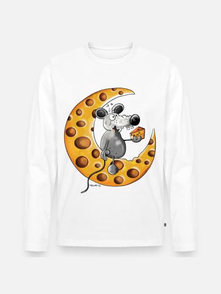 The Mouse Love Cheese - Men's Premium Organic Long Sleeve Shirt - white