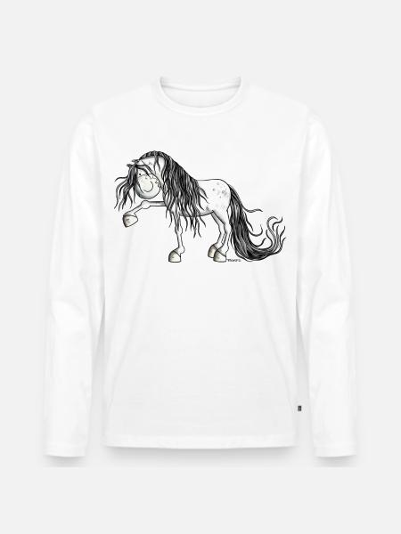 Andalusian Horse - Men's Premium Organic Long Sleeve Shirt - white