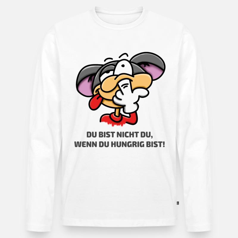 Popeln - Nase bohren - Männer Premium Bio Langarmshirt - Weiß