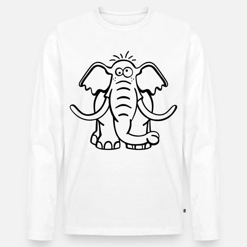 Großer Elefant - Männer Premium Bio Langarmshirt - Weiß