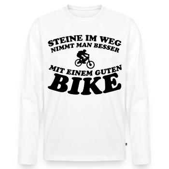 Pierre moto T-Shirts - T-shirt manches longues Premium bio Homme - blanc - Devant - Nico (187cm)