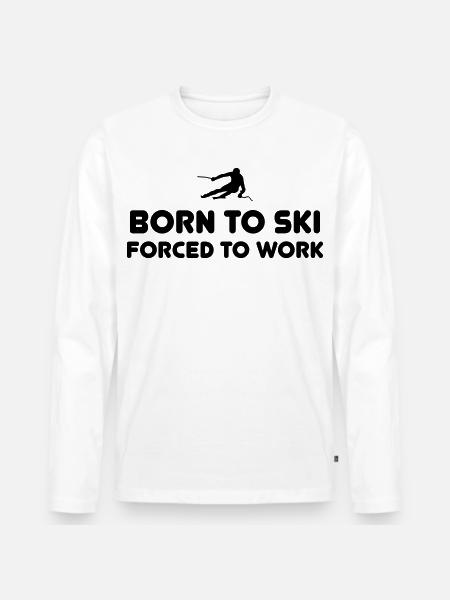 Born to Ski - Männer Premium Bio Langarmshirt - Weiß