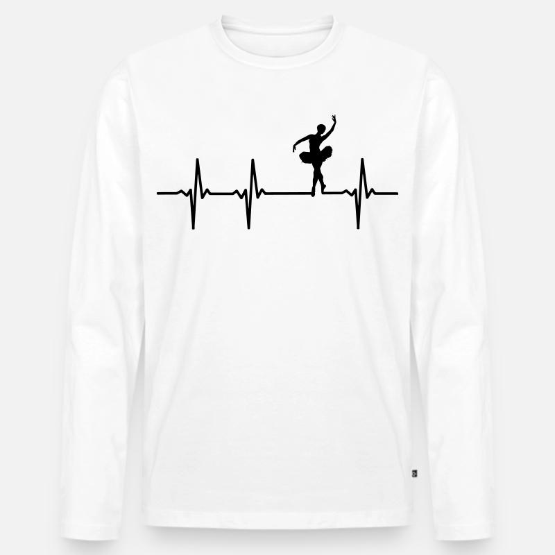 Ballerina Puls - Männer Premium Bio Langarmshirt - Weiß