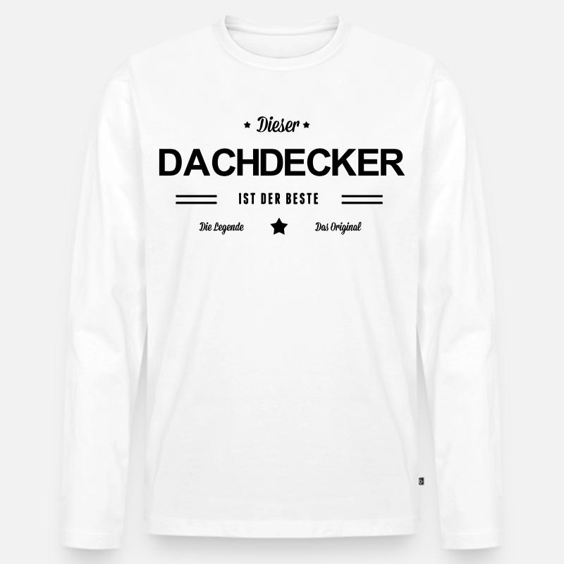 Bester Dachdecker - Männer Premium Bio Langarmshirt - Weiß