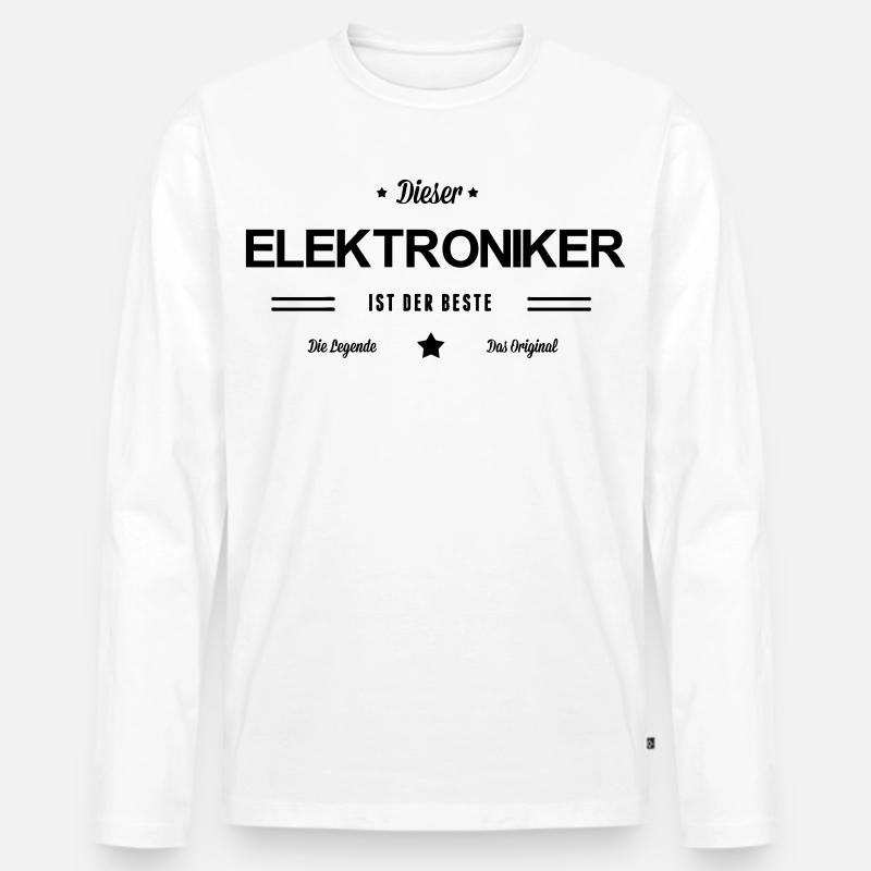 Bester Elektroniker - Männer Premium Bio Langarmshirt - Weiß