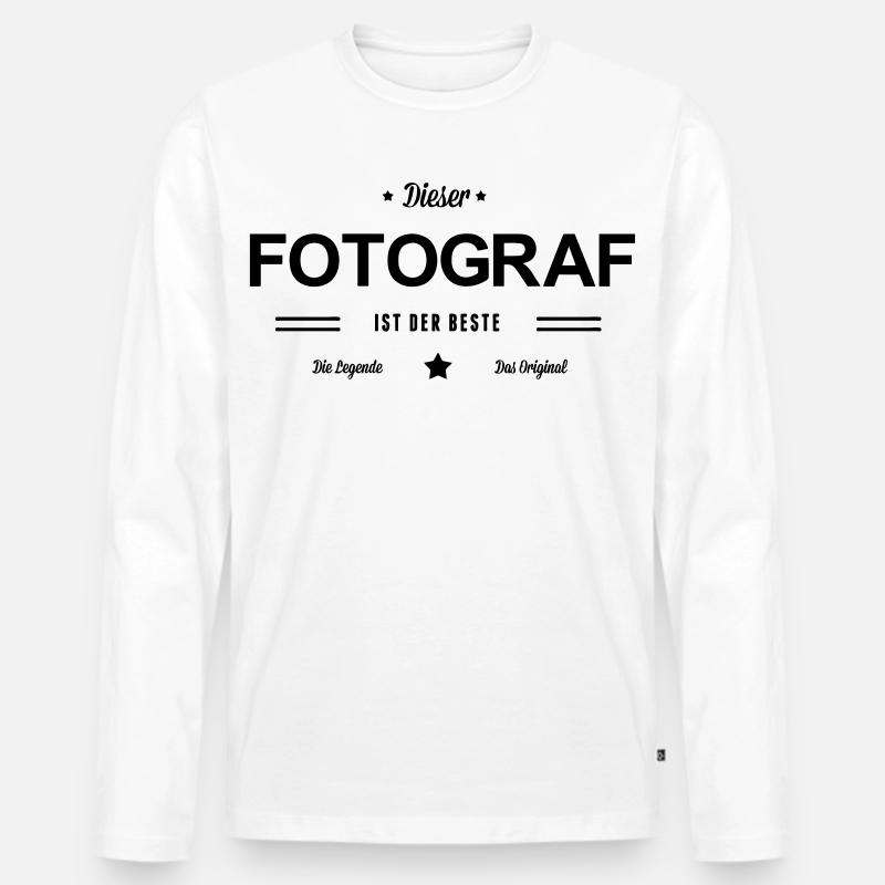 Bester Fotograf - Männer Premium Bio Langarmshirt - Weiß