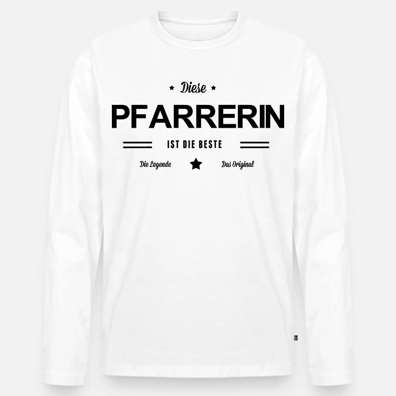 Beste Pfarrerin - Männer Premium Bio Langarmshirt - Weiß