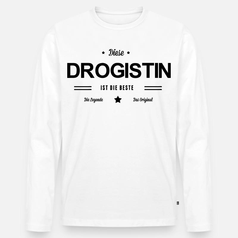 Beste Drogistin - Männer Premium Bio Langarmshirt - Weiß