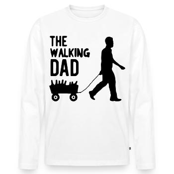 The walking dad - T-shirt manches longues Premium bio Homme - blanc - Devant - Nico (187cm)