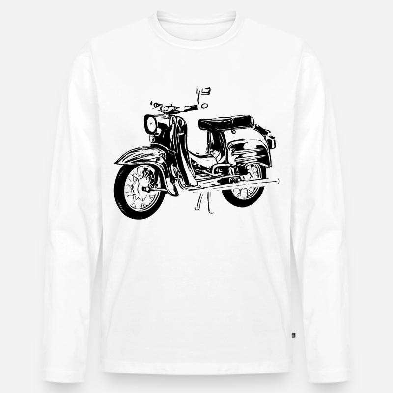 Simson Schwalbe - Männer Premium Bio Langarmshirt - Weiß
