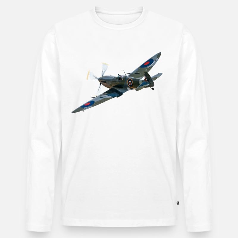 Spitfire - Männer Premium Bio Langarmshirt - Weiß