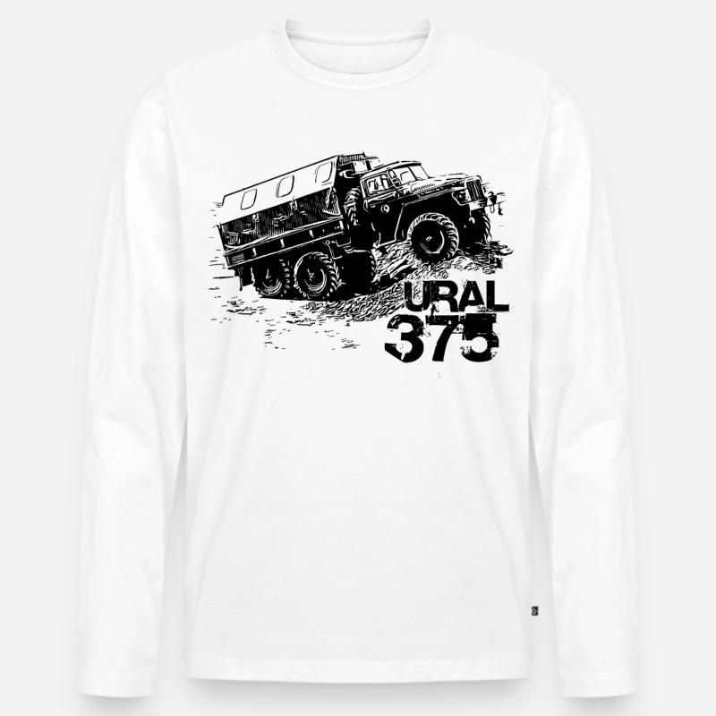 Ural 375 - Männer Premium Bio Langarmshirt - Weiß