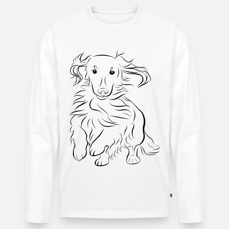 Dackel-Geschwindigkeit - Männer Premium Bio Langarmshirt - Weiß