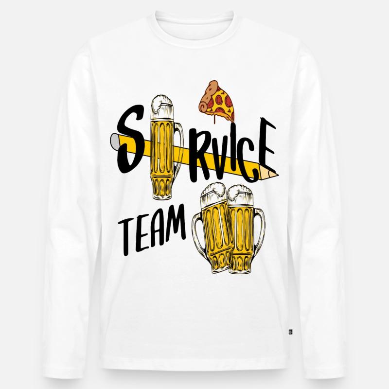 Service Team Bier - Männer Premium Bio Langarmshirt - Weiß