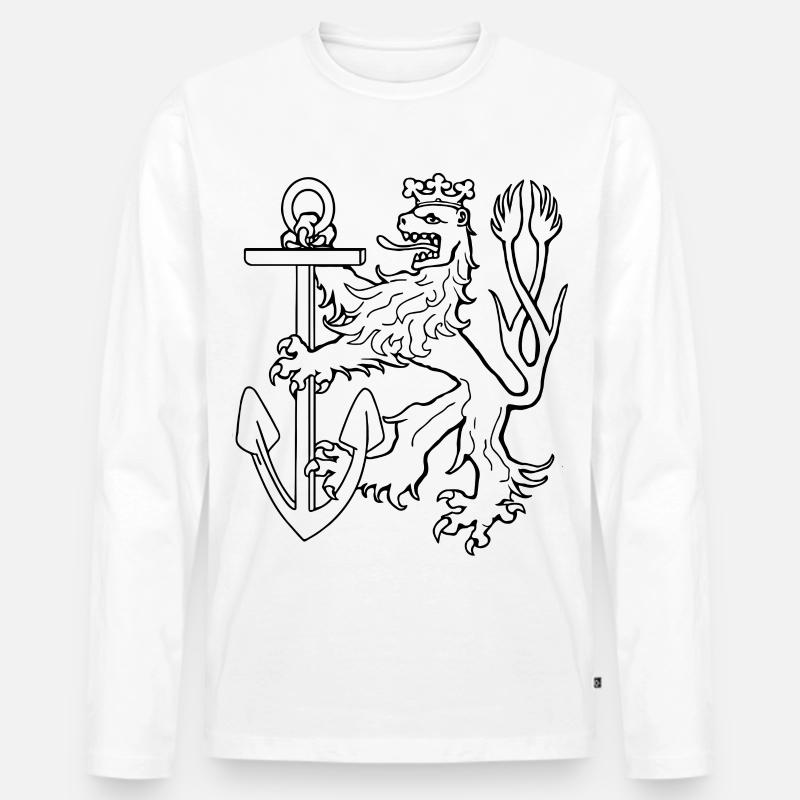 Düsseldorfer Löwe - Männer Premium Bio Langarmshirt - Weiß