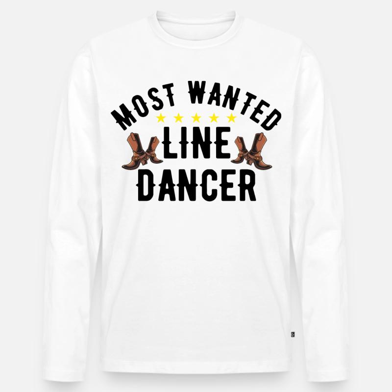 Most Wanted Line Dancer - Männer Premium Bio Langarmshirt - Weiß