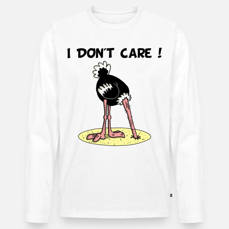 Den Kopf in den Sand - Männer Premium Bio Langarmshirt - Weiß
