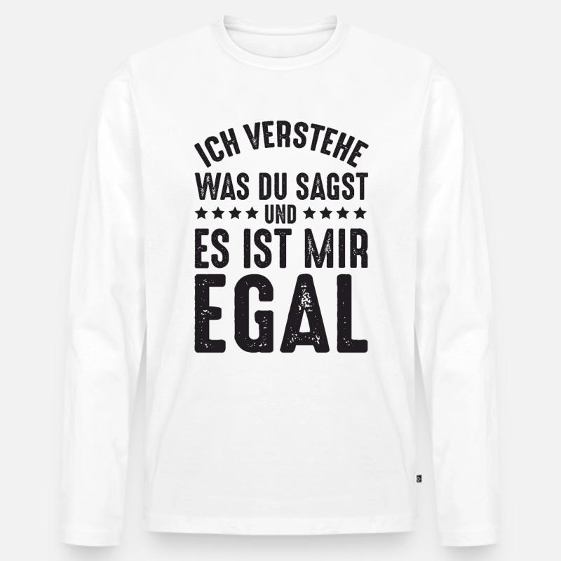 Ist mir Egal - Männer Premium Bio Langarmshirt - Weiß
