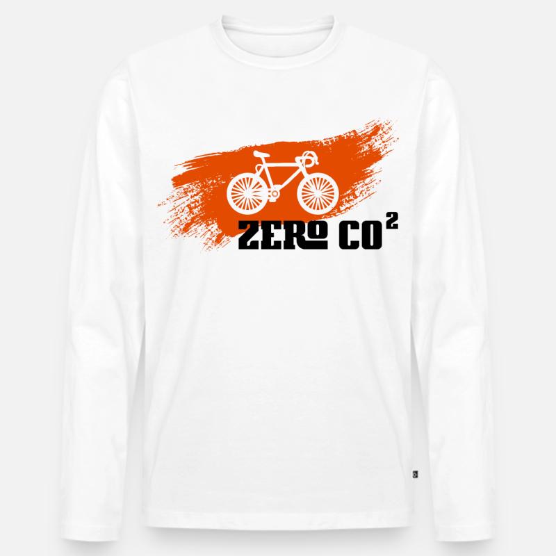 Zero CO2 - Männer Premium Bio Langarmshirt - Weiß