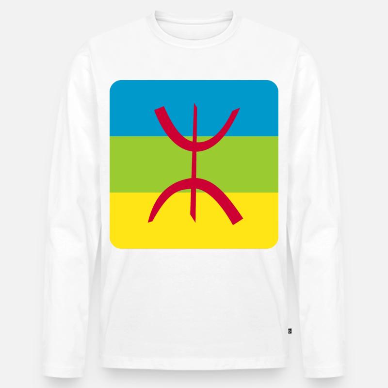 berber flagge aufkleber amazigh ref - Männer Premium Bio Langarmshirt - Weiß