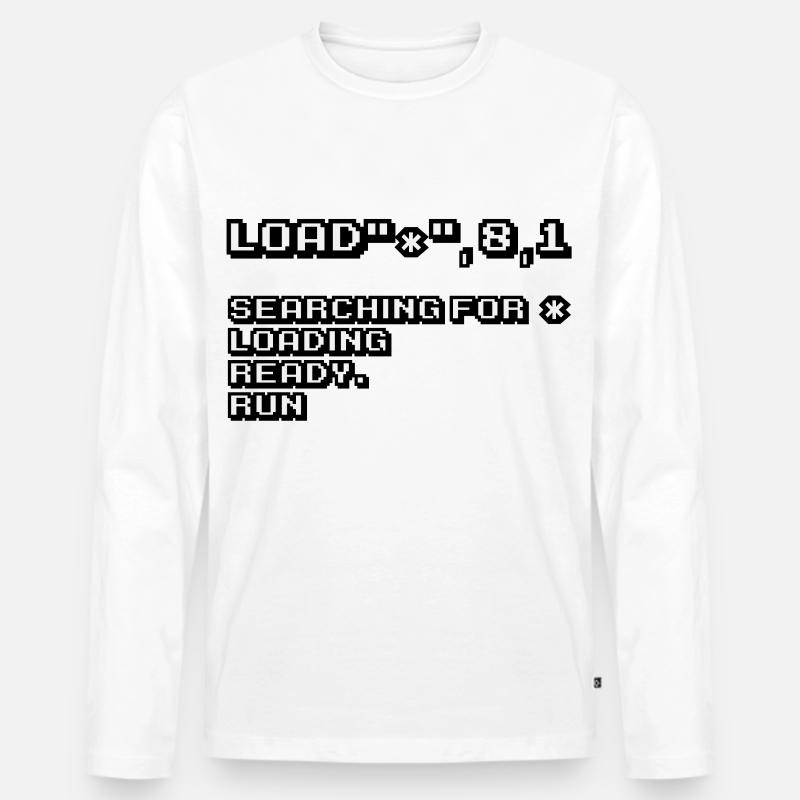 Retro Computing und 8-Bit Nostalgie - Männer Premium Bio Langarmshirt - Weiß