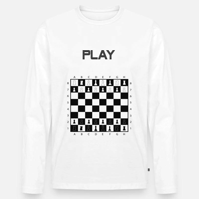 chess - Männer Premium Bio Langarmshirt - Weiß