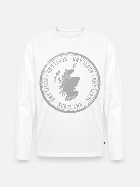 Willkommen in Schottland - Männer Premium Bio Langarmshirt - Weiß