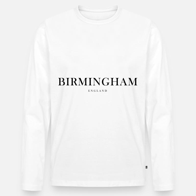 Birmingham England - Männer Premium Bio Langarmshirt - Weiß