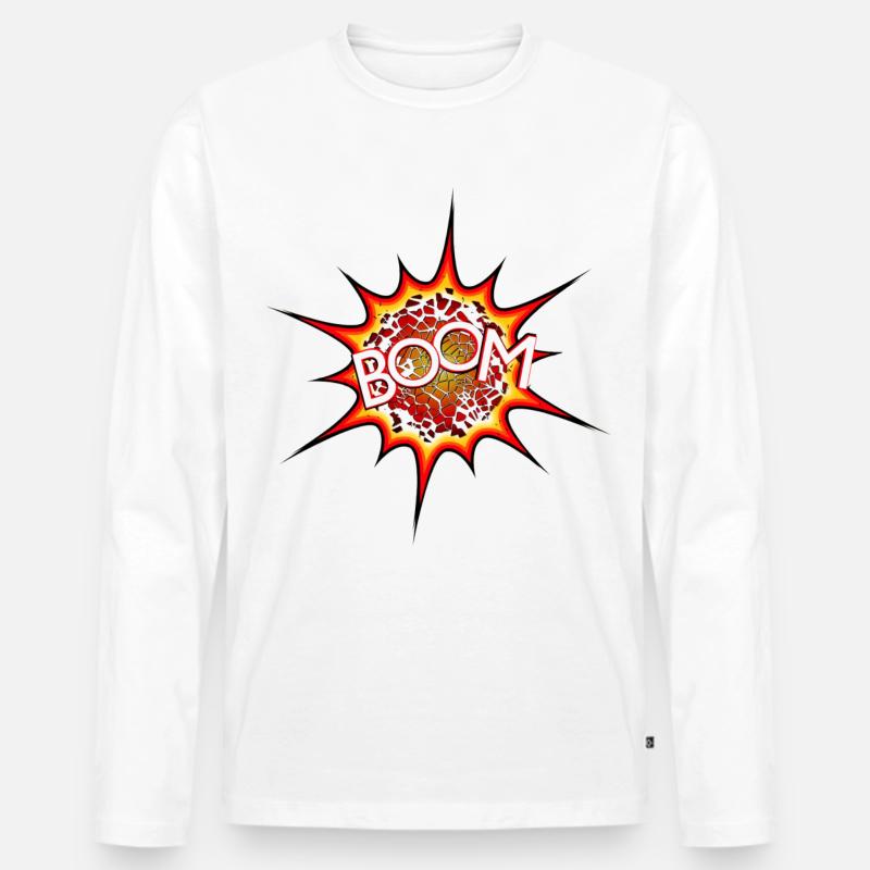 Explosion, Bombe, Explosion, Bombe # - Männer Premium Bio Langarmshirt - Weiß