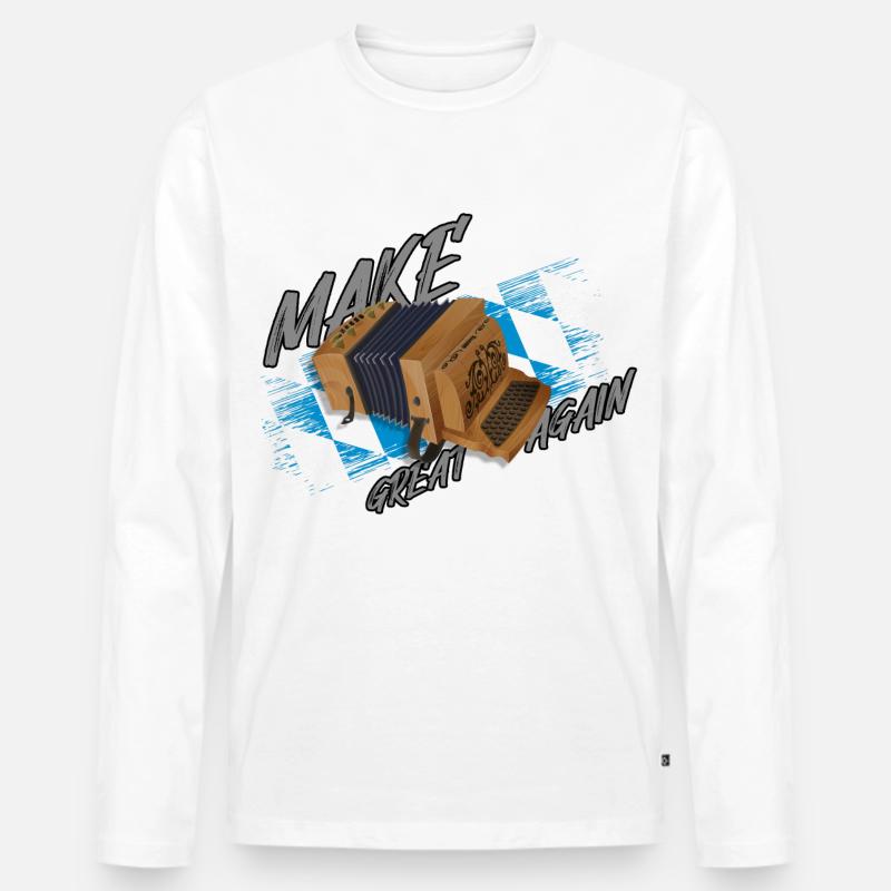Make Ziach GREAT AGAIN | ZiachON! - Männer Premium Bio Langarmshirt - Weiß