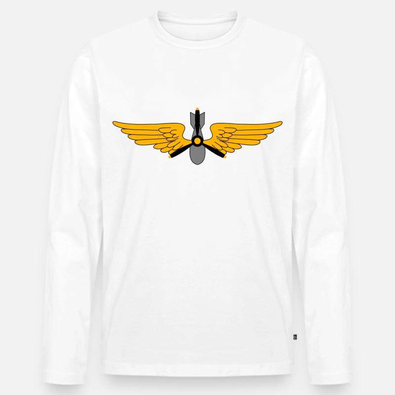 Militär Piloten - Männer Premium Bio Langarmshirt - Weiß