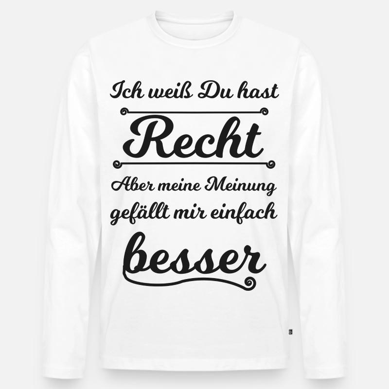 Lustiger Spruch - Männer Premium Bio Langarmshirt - Weiß
