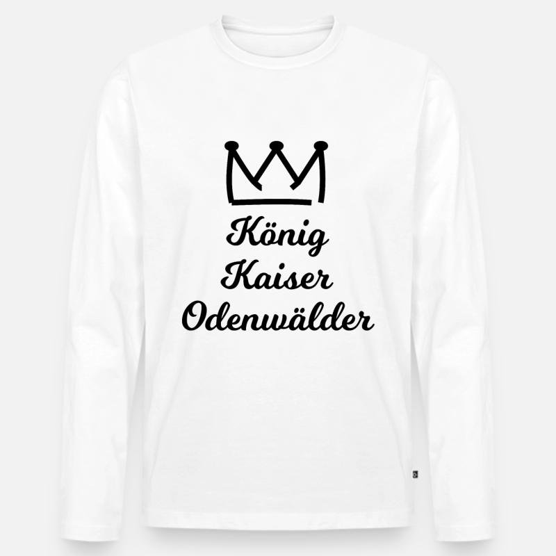 Odenwald - Männer Premium Bio Langarmshirt - Weiß