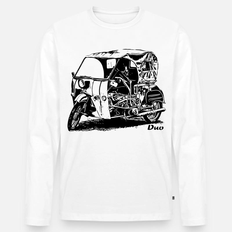 Simson Duo Krause - Männer Premium Bio Langarmshirt - Weiß