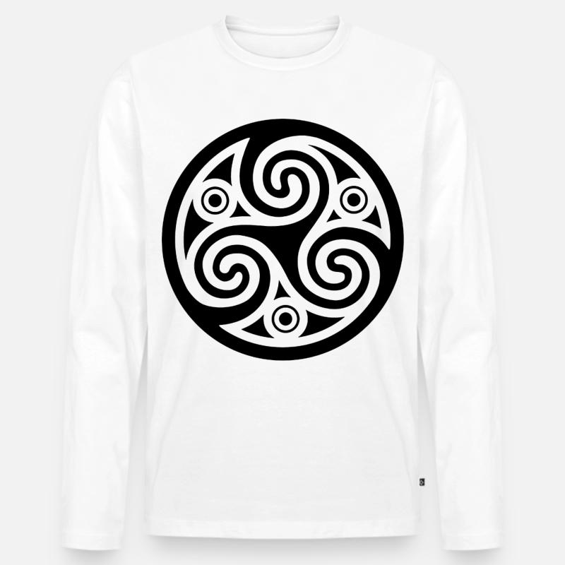 Kunst kelte schwarz - Männer Premium Bio Langarmshirt - Weiß