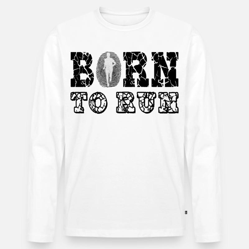 Runner - Männer Premium Bio Langarmshirt - Weiß