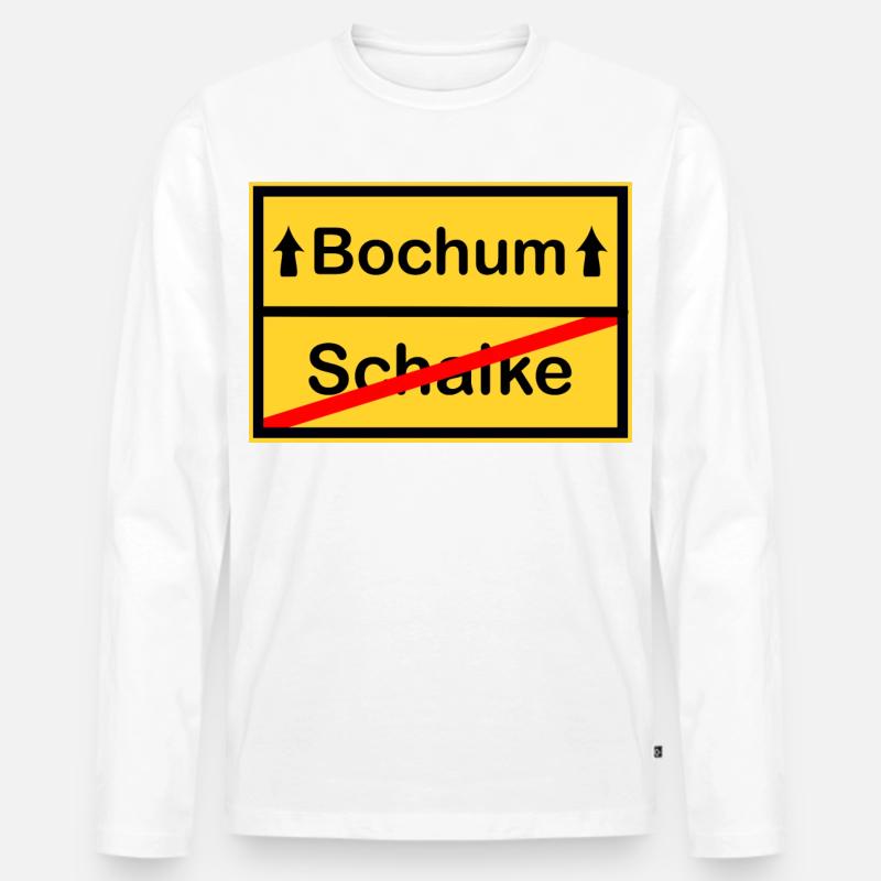 Bochum Aufstieg - Männer Premium Bio Langarmshirt - Weiß